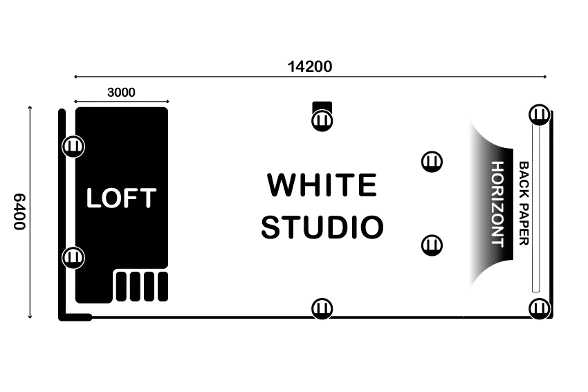 Studio White の平面図